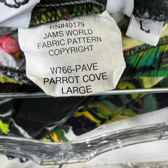 Jams World Parrot Cove Hawaiian Floral Wide Leg Cropped Pants Womens Size Large - Picture 8 of 14